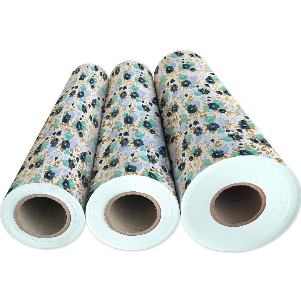 Fresh Flowers Floral Gift Wrapping Paper 3 Reams 