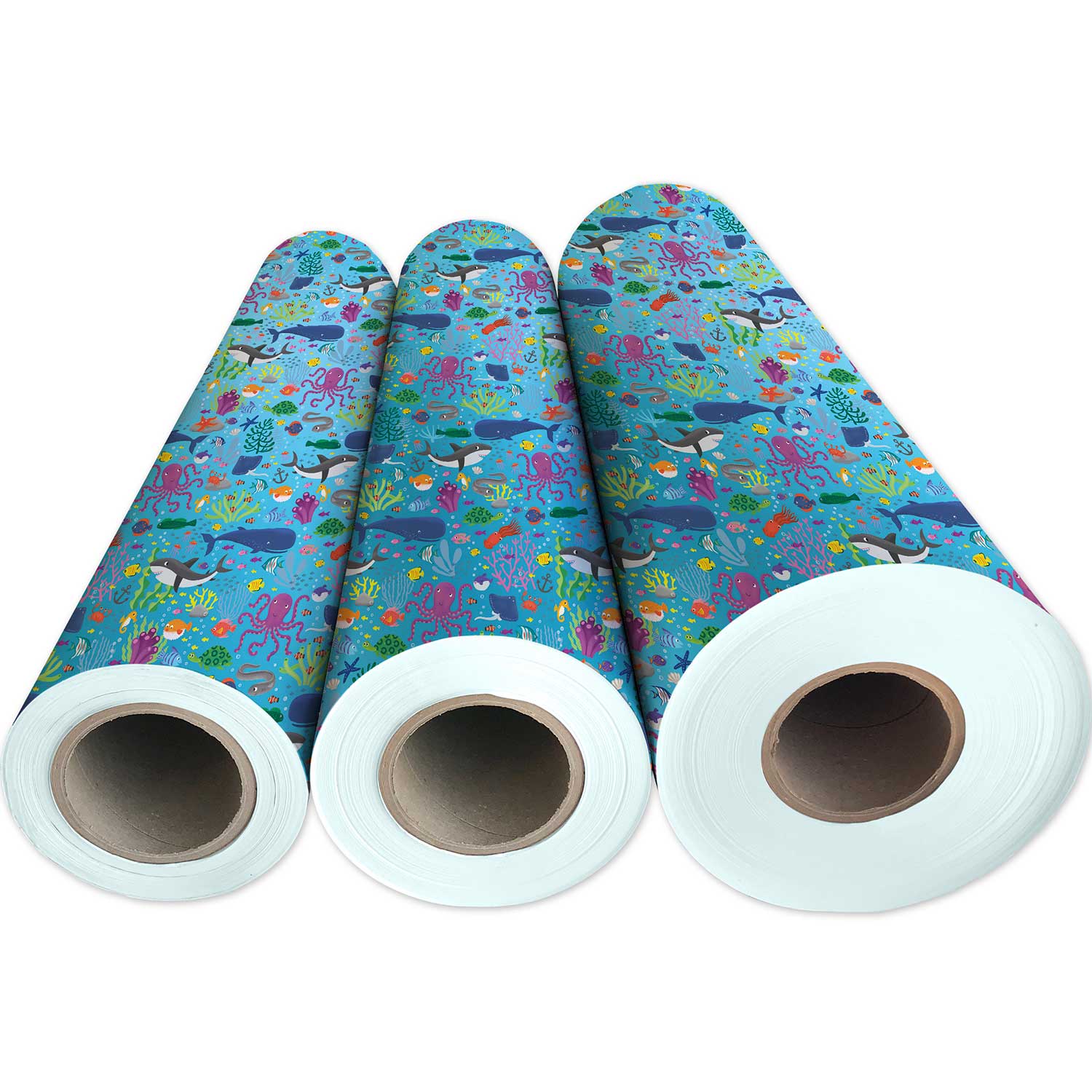 Blue Floral Wrapping Paper, 20 sq. ft.