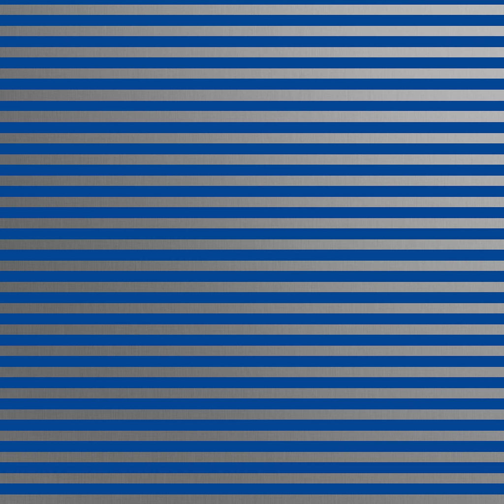 B513a Blue Silver Stripe Hanukkah Gift Wrapping Paper Swatch 