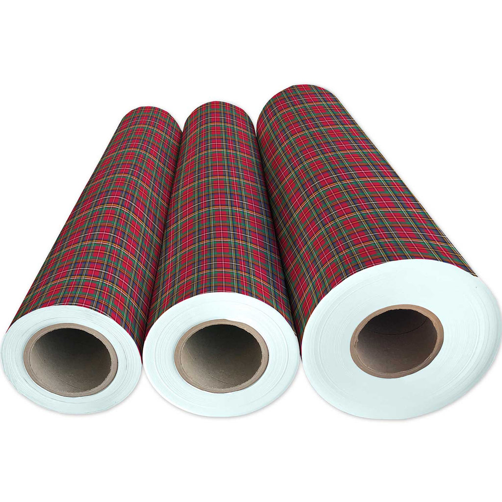 B659g Colorful Plaid Gift Wrapping Paper 3 Reams 