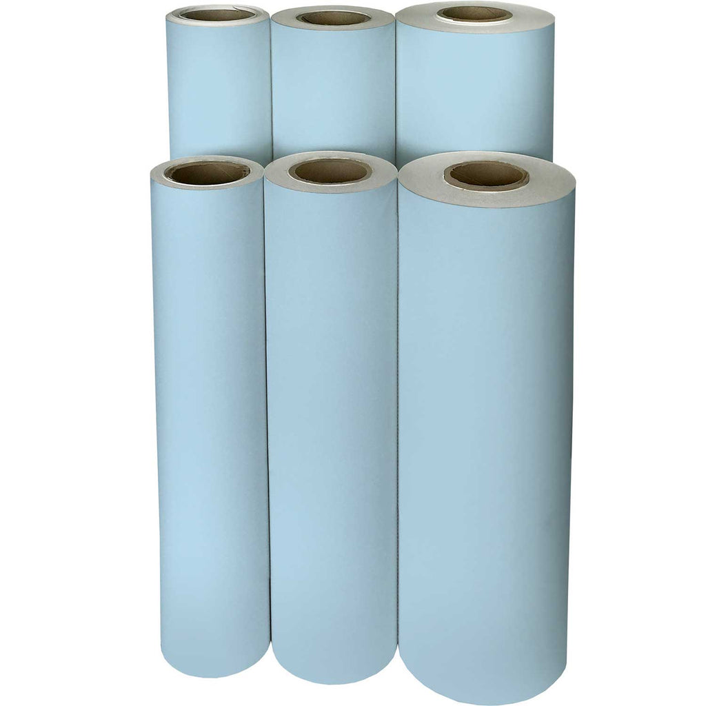 B901Mf Solid Pastel Blue Gift Wrapping Paper Reams 