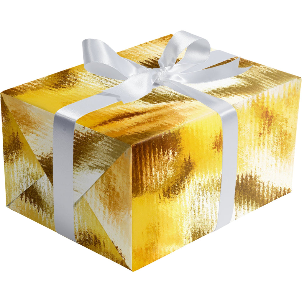 B915FRb Gold Foil Ribbed Gift Wrapping Paper Gift Box 