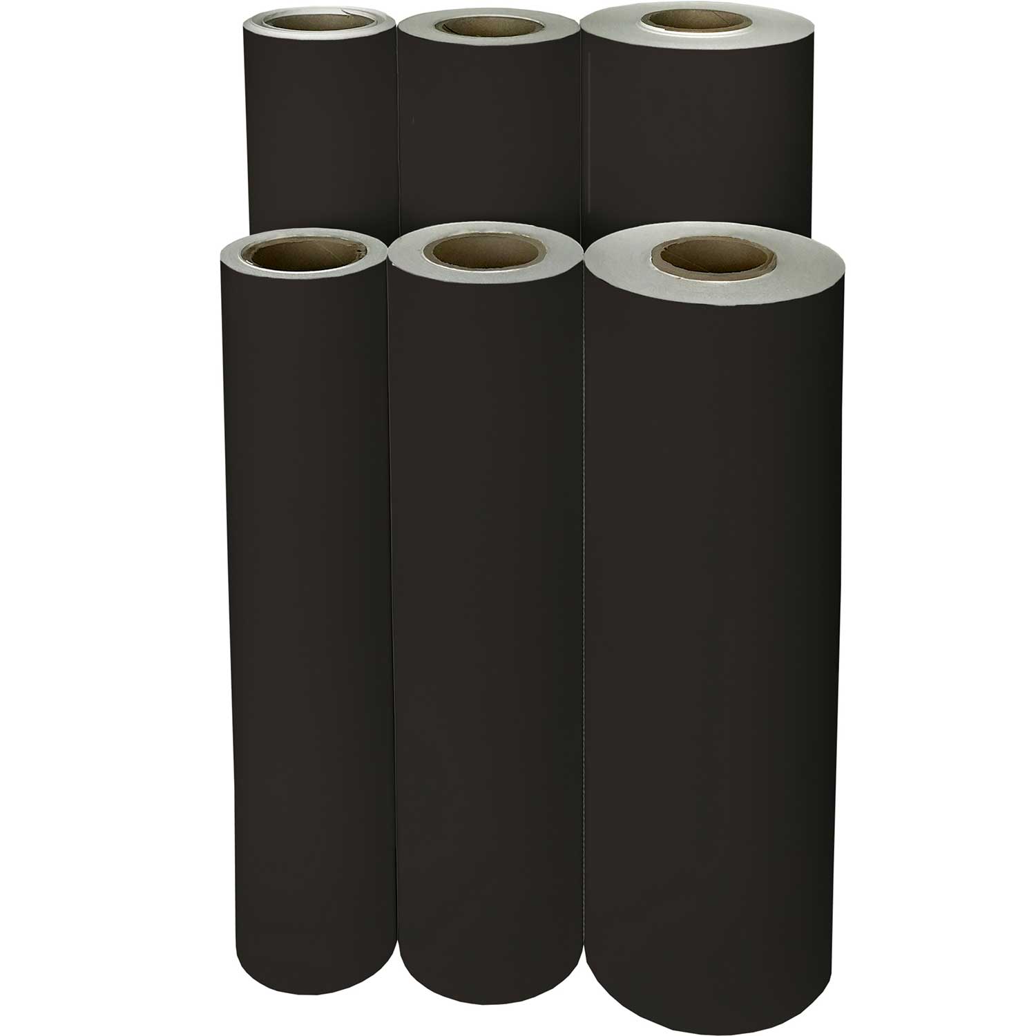 Solid black wrapping paper - matte, glossy, linen