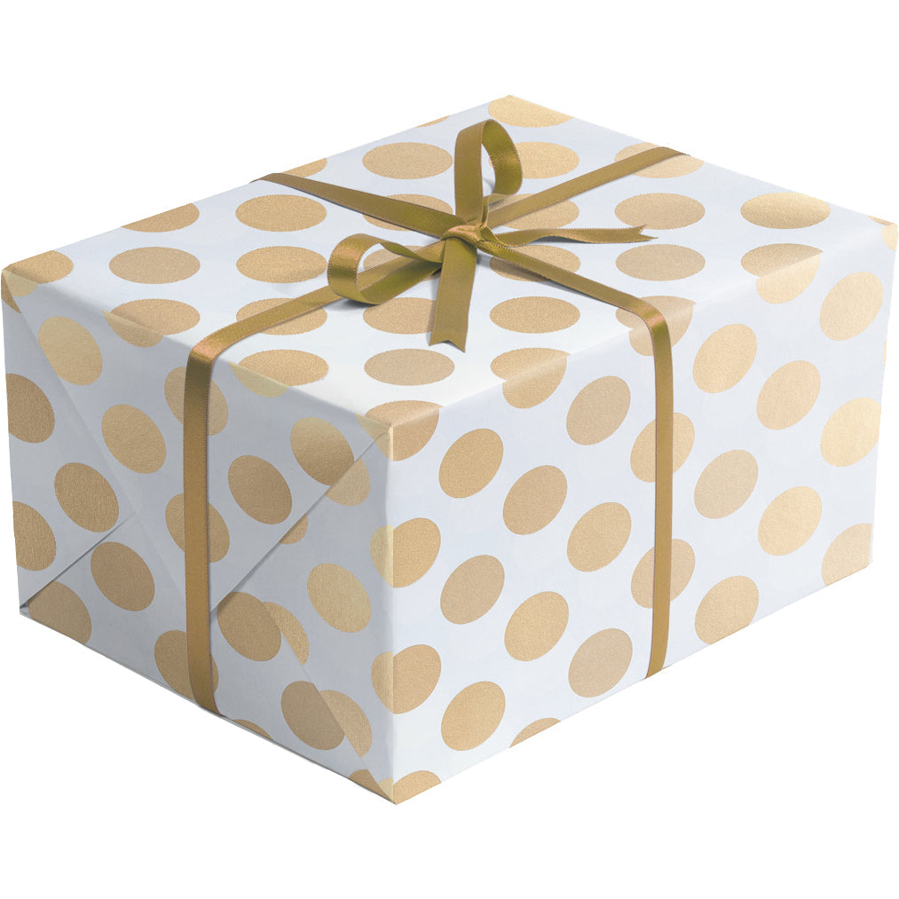 B990Dc Two Sided Gold Silver Dot Kraft Gift Wrapping Paper Gift Box Gold 