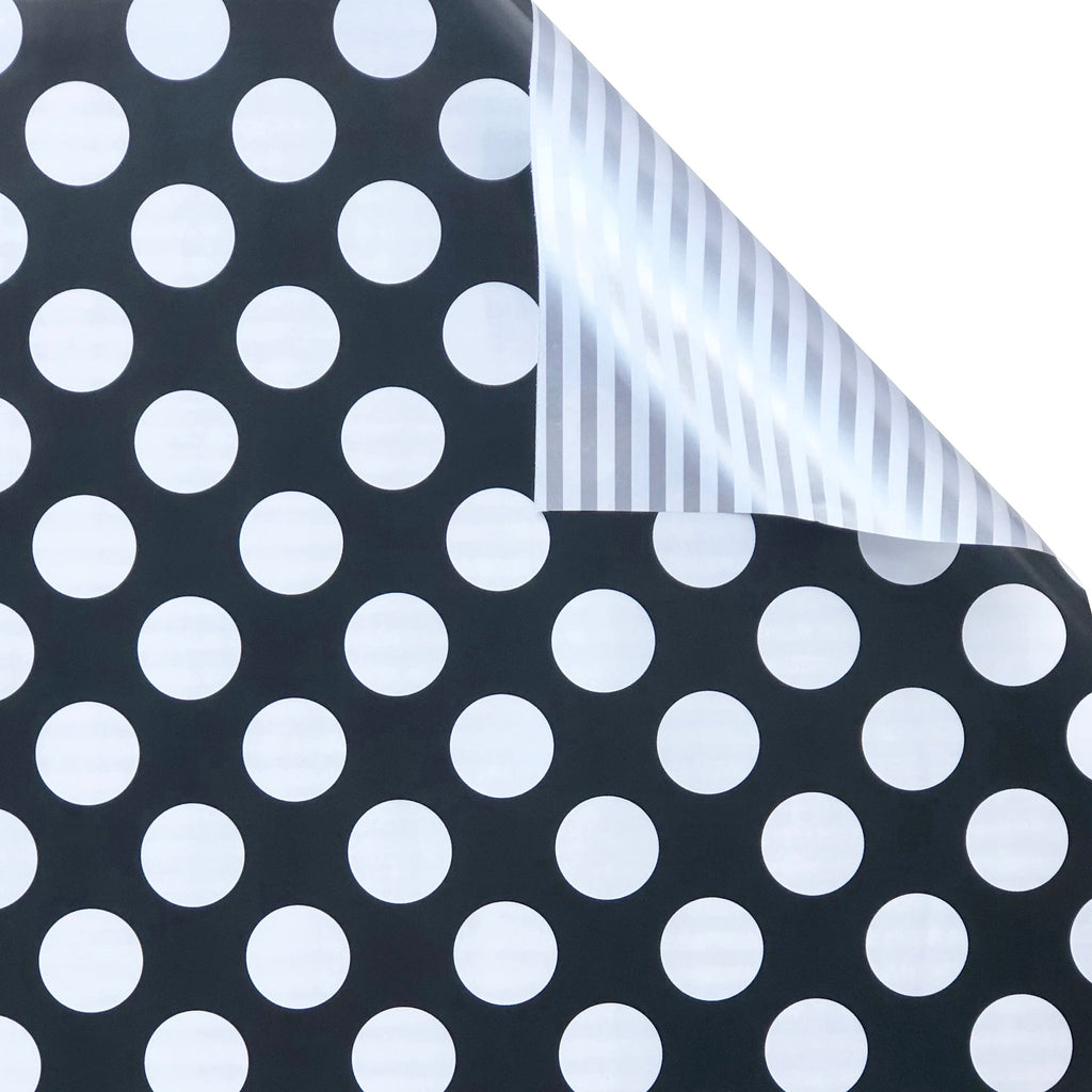 B991Da Two Sided Black Silver Kraft Gift Wrapping Paper Swatch 
