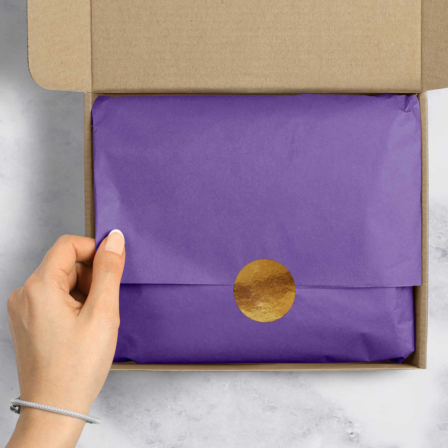 Jillson & Roberts Gift Tissue 20 inch x 30 inch, Purple (480 Sheets)
