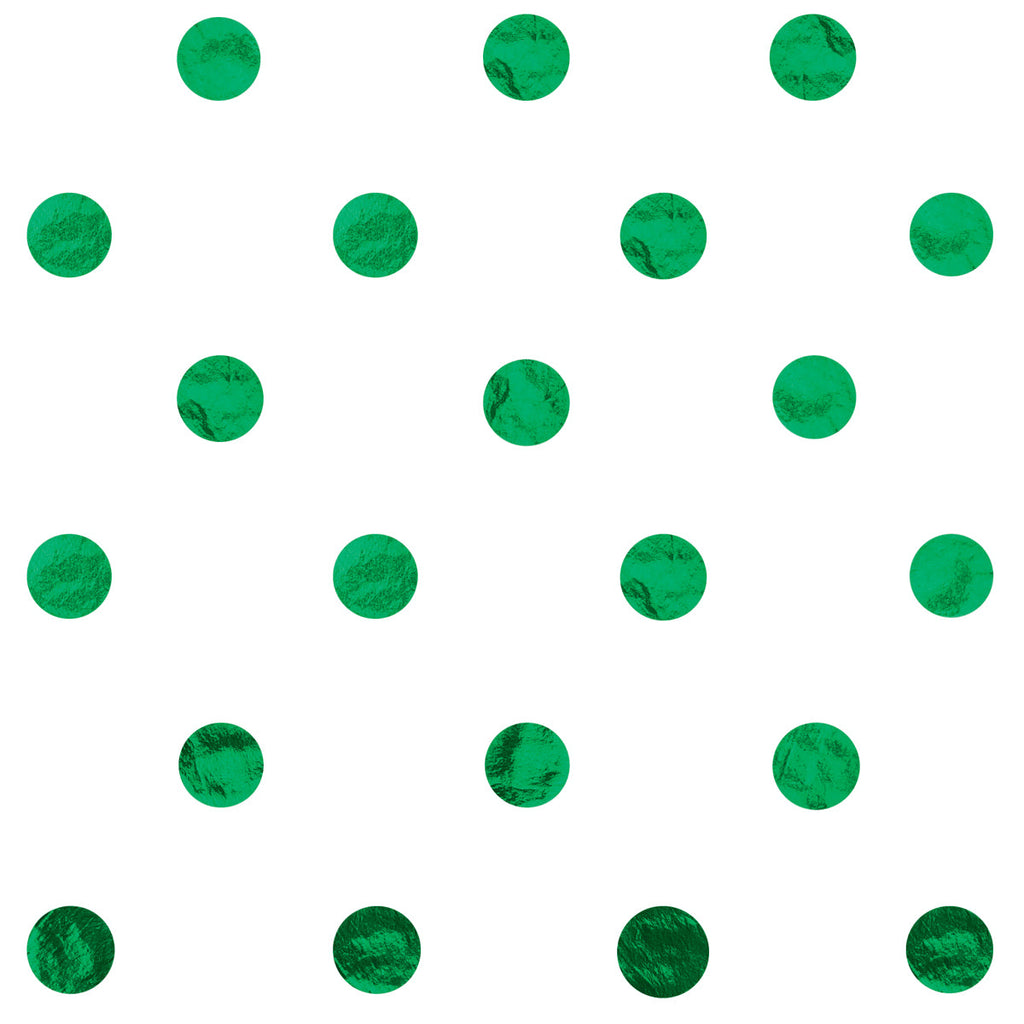 BHD13a Green Hot Dots Foil Tissue Paper Swatch