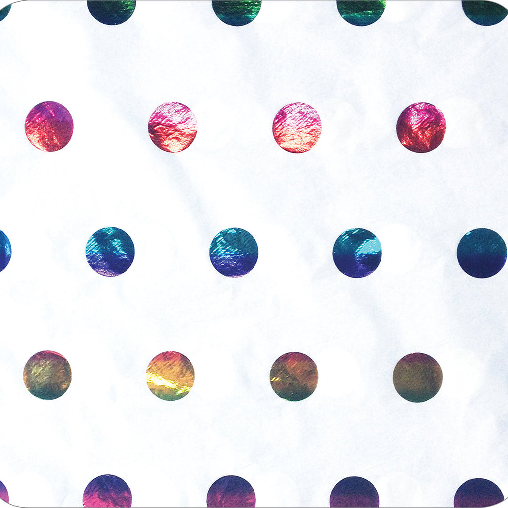 BHD86a Rainbow Hot Dots Foil Tissue Paper Swatch