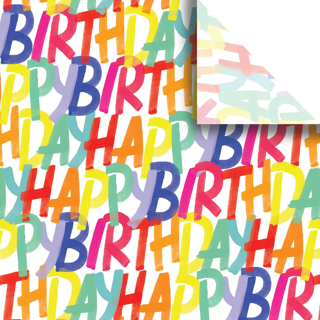 BPT122a Rainbow Birthday Letters Tissue Paper Swatch