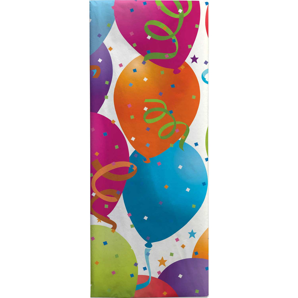 BPT139c Colorful Rainbow Birthday Balloons Tissue Paper Folded Pack
