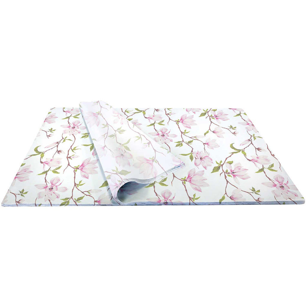 BPT159b Pink Magnolia Blossom Floral Gift Tissue Paper Bulk