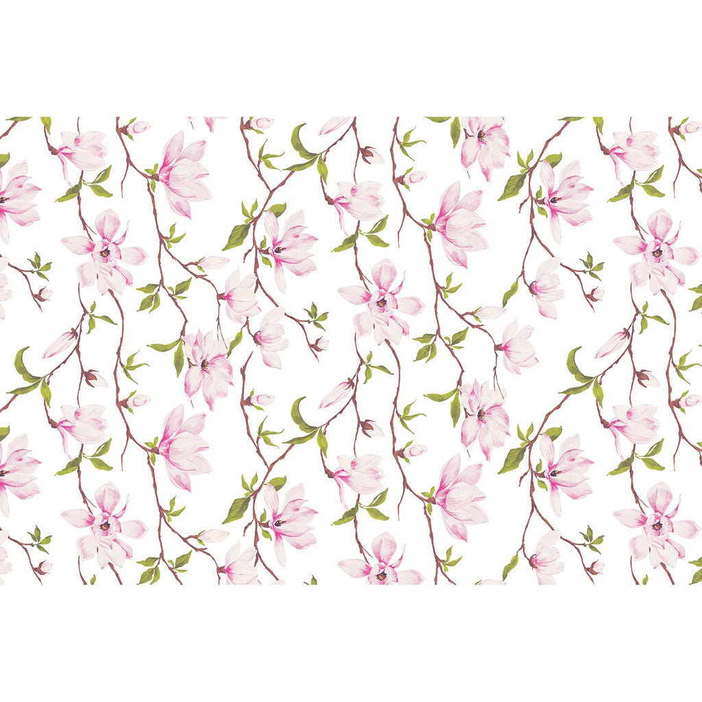 BPT159d Pink Magnolia Blossom Floral Gift Tissue Paper Full Sheet