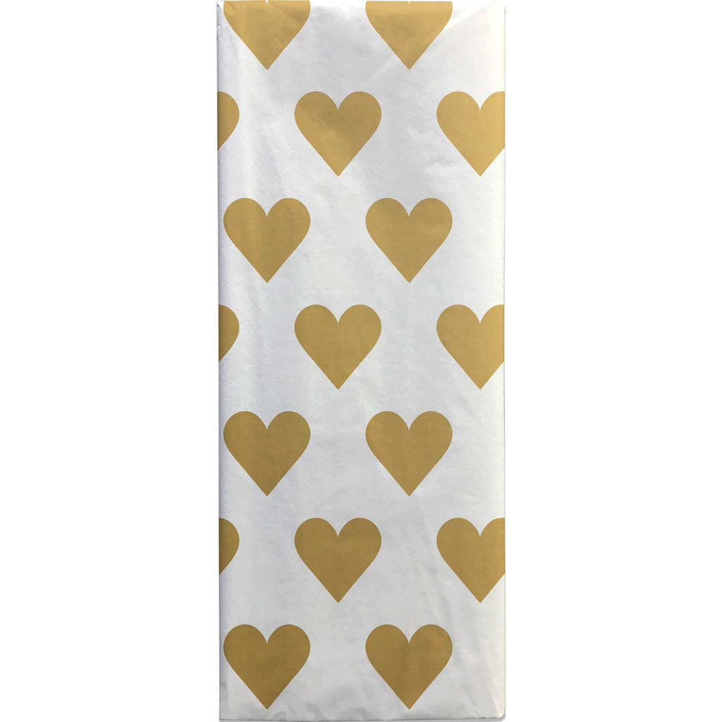 BPT168c Gold Hearts Tissue Paper Folded Pack
