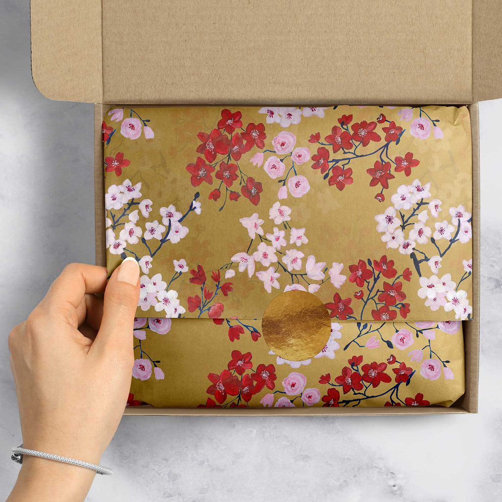 BPT187e Drifting Blossoms Floral Tissue Paper Packaging