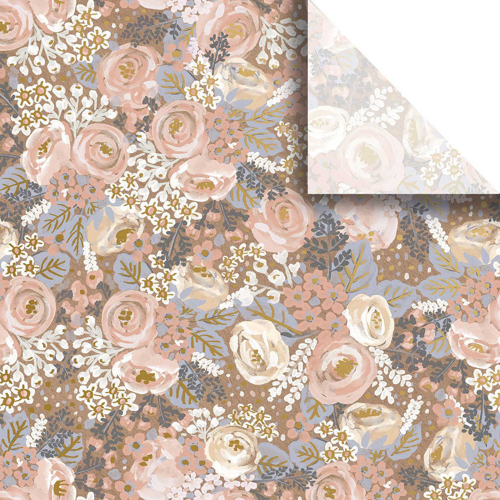 BPT223a Pink Floral Bouquet Gift Tissue Paper Swatch