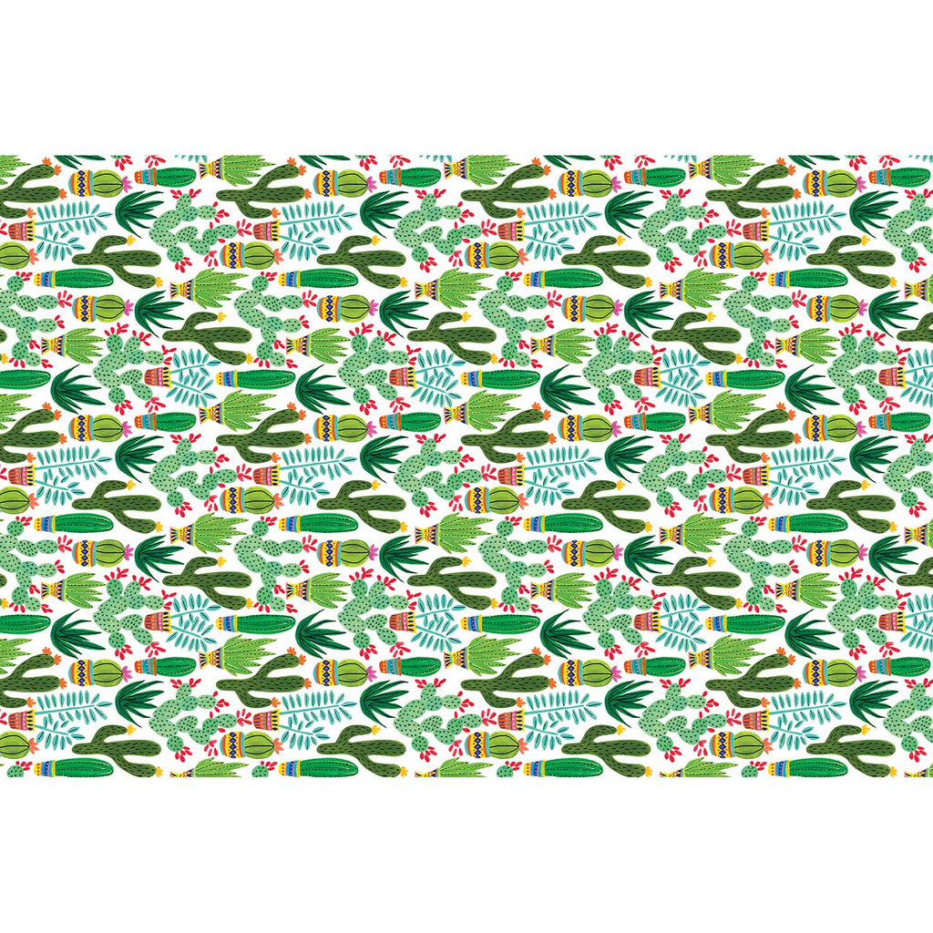 BPT224d Green Cactus Succulent Tissue Paper Full Sheet