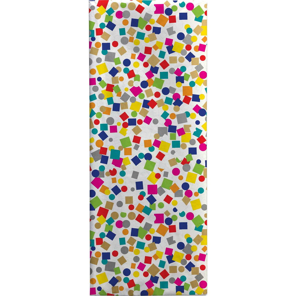 BPT245c Rainbow Confetti White Gift Tissue Paper Folded Pack