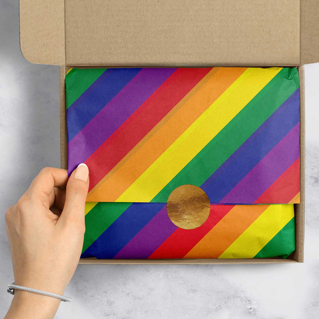BPT335e Rainbow Stripe Pride Tissue Paper Packaging