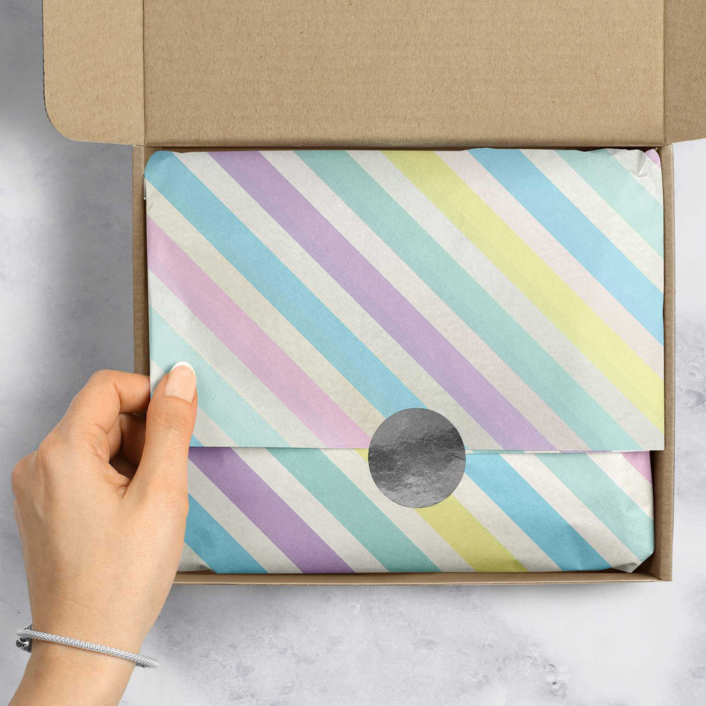 BPT345e Pastel Stripe Baby Tissue Paper Packaging