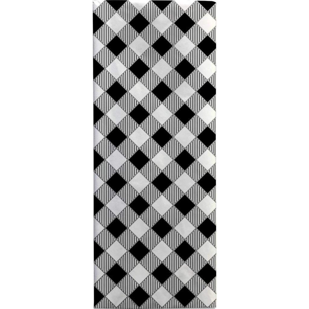 BPT355c Black Gingham Tissue Paper Folded Pack