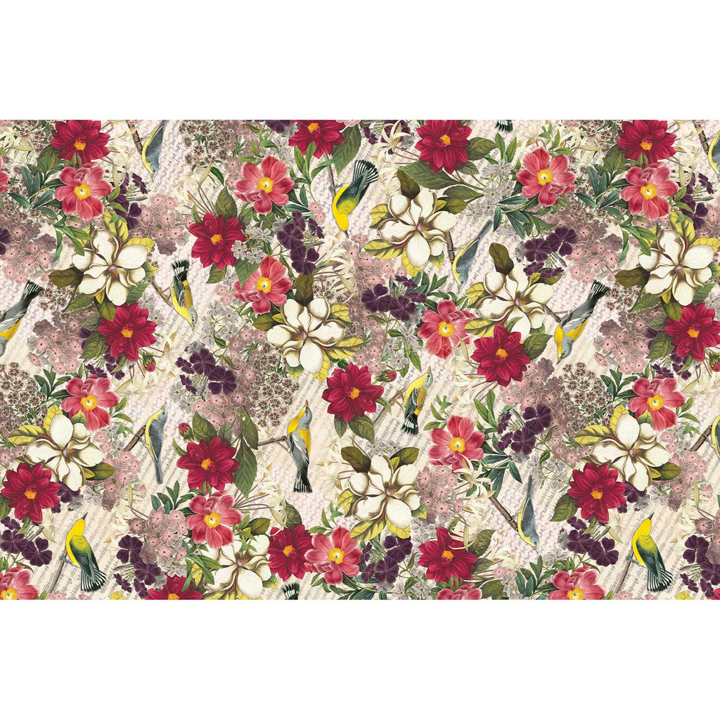 BPT436d Traditional Floral Gift Tissue Paper Full Sheet