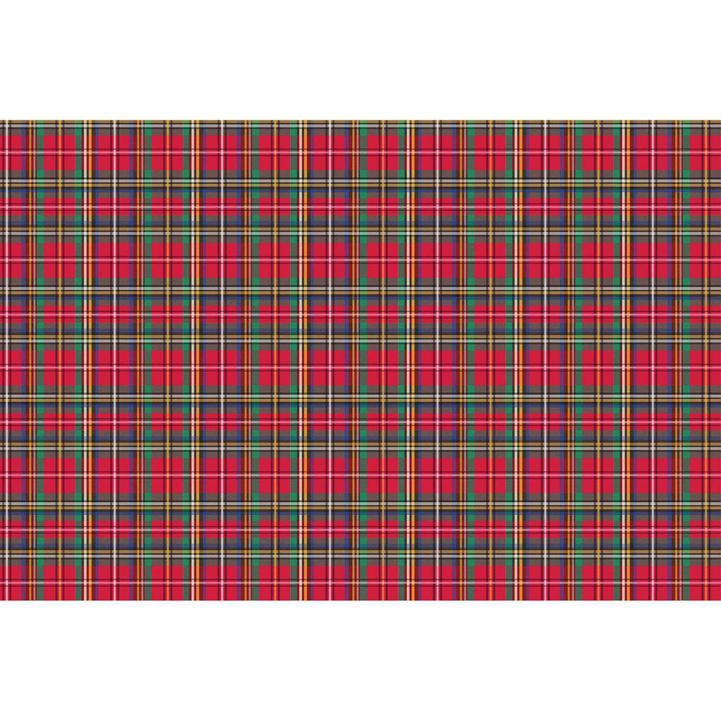 BPT659d Colorful Red Plaid Gift Tissue Paper Full Sheet