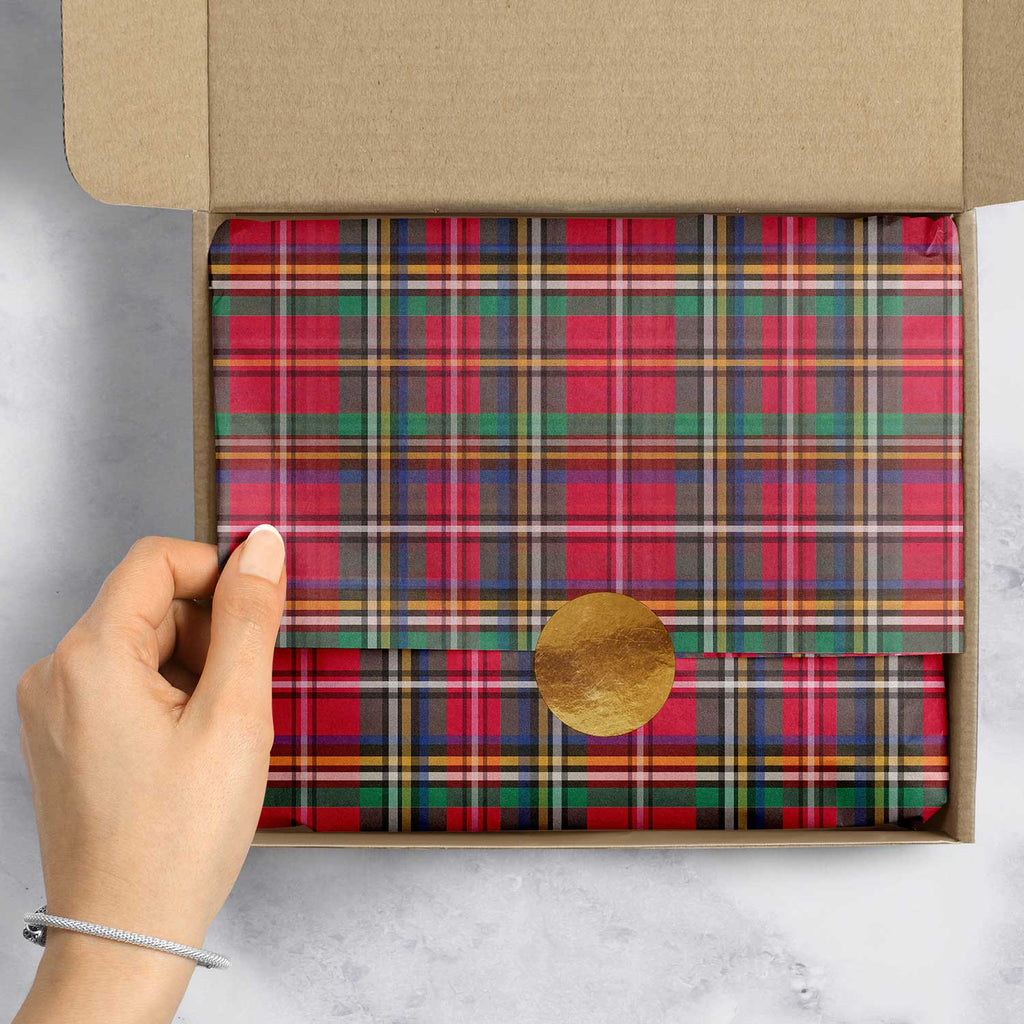 BPT659e Colorful Red Plaid Gift Tissue Paper Packaging