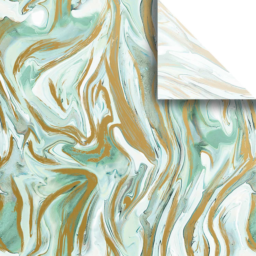 BPT736a Marble Mint Christmas Gift Tissue Paper Swatch