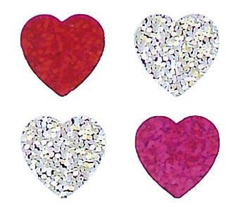 Jillson & Roberts Bulk Roll Prismatic Stickers, Mini Hearts (100 Repeats) - Present Paper