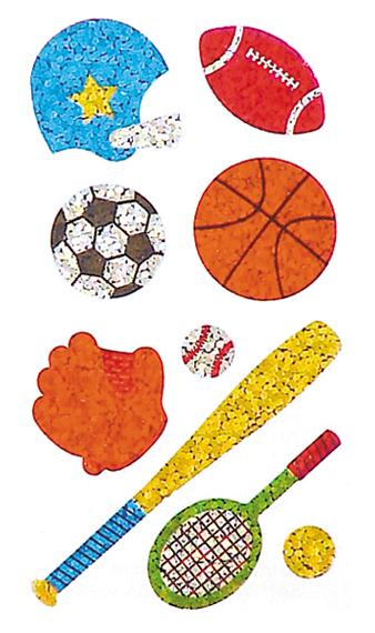 Jillson & Roberts Bulk Roll Prismatic Stickers, Mini Sports (50 Repeats) - Present Paper