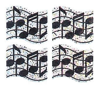 Jillson & Roberts Bulk Roll Prismatic Stickers, Mini Music Staffs (100 Repeats) - Present Paper