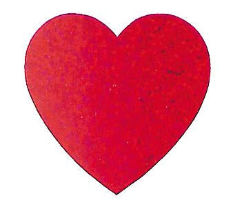 Jillson & Roberts Bulk Roll Prismatic Stickers, Red Heart (100 Repeats) - Present Paper