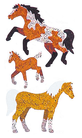 Jillson & Roberts Bulk Roll Prismatic Stickers, Horses (50 Repeats) - Present Paper