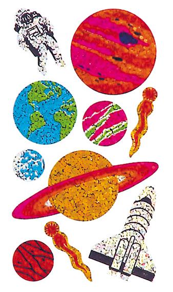 Jillson & Roberts Bulk Roll Prismatic Stickers, Planets (50 Repeats) - Present Paper