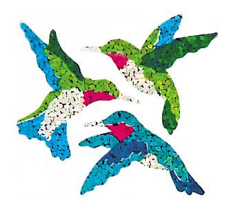 Jillson & Roberts Bulk Roll Prismatic Stickers, Mini Hummingbirds (100 Repeats) - Present Paper