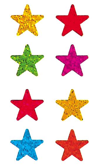Jillson & Roberts Bulk Roll Prismatic Stickers, Mini Stars / Multicolor (50 Repeats) - Present Paper