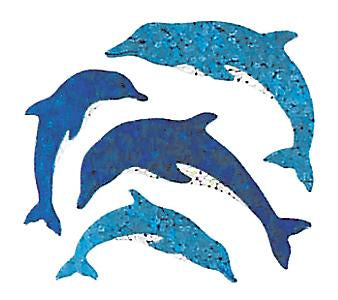 Jillson & Roberts Bulk Roll Prismatic Stickers, Mini Dolphins (100 Repeats) - Present Paper