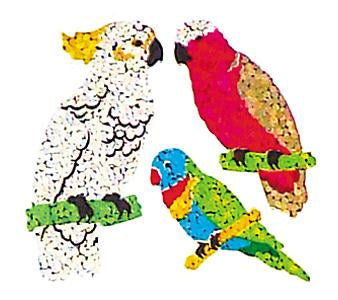 Jillson & Roberts Bulk Roll Prismatic Stickers, Exotic Birds (100 Repeats) - Present Paper