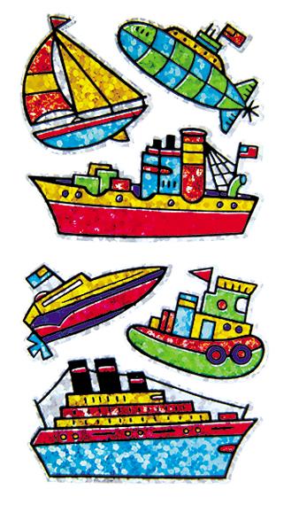 Jillson & Roberts Bulk Roll Prismatic Stickers, Boats / Ships (50 Repeats) - Present Paper