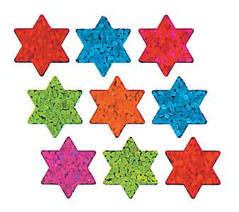 Jillson & Roberts Bulk Roll Prismatic Stickers, Micro Stars of David / Multicolor (100 Repeats) - Present Paper