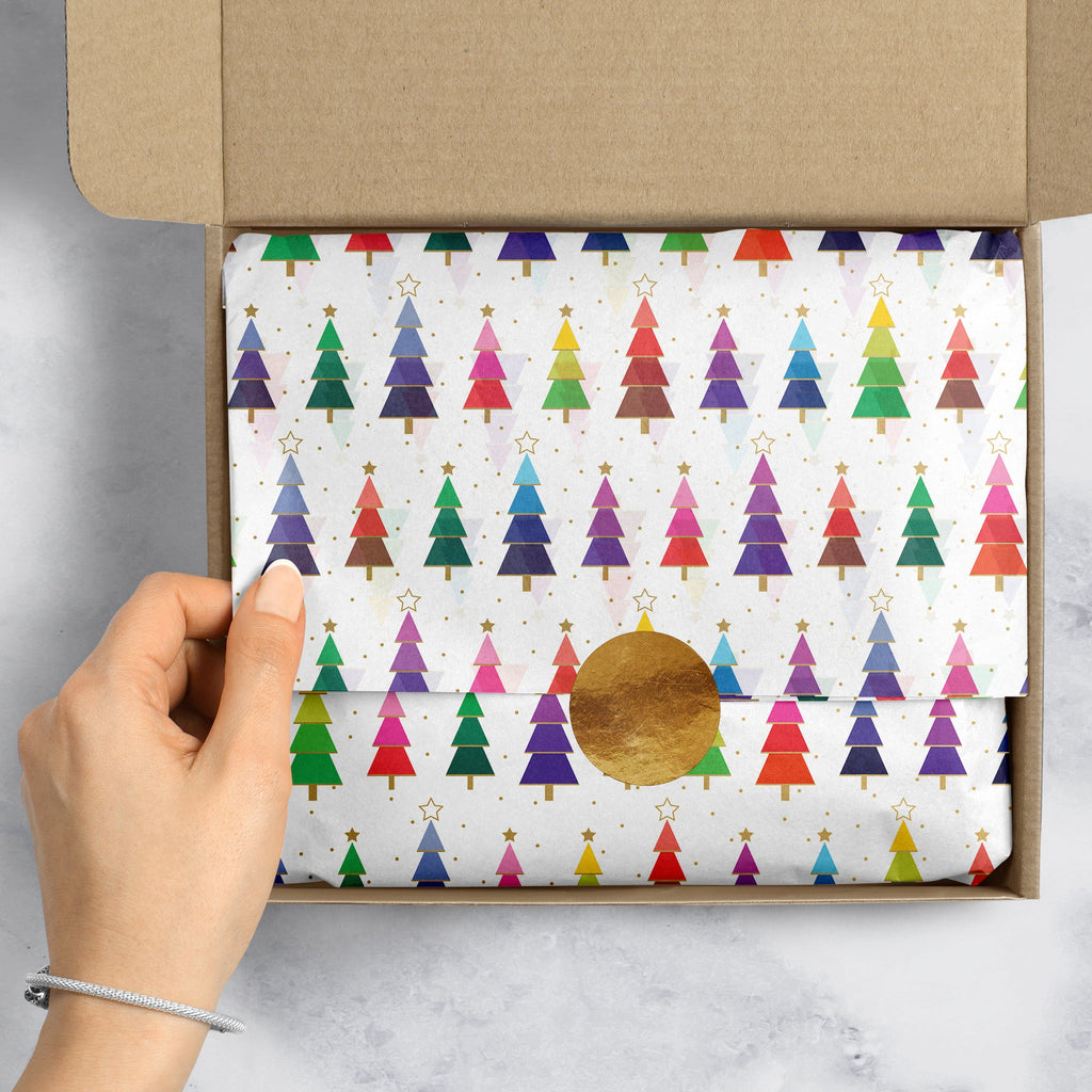 BXPT502e Rainbow Trees Christmas Gift Tissue Paper Packaging