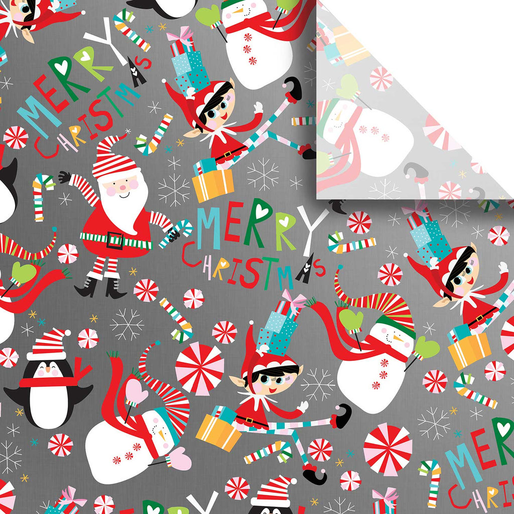 BXPT524a Santa Elf Christmas Gift Tissue Paper Swatch