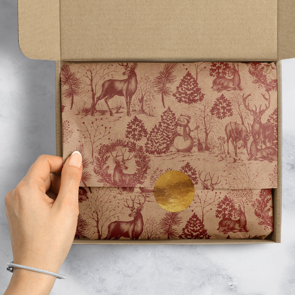BXPT526e Winter Woods Christmas Gift Tissue Paper Packaging