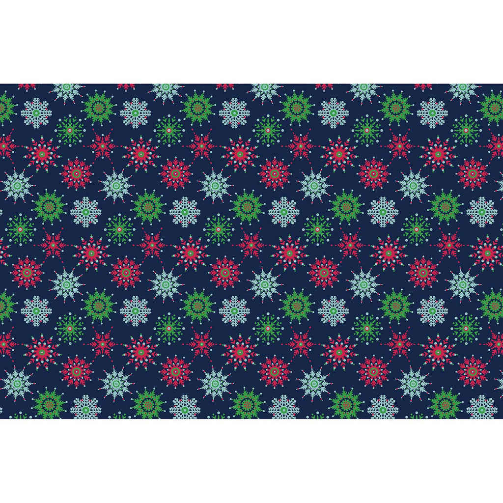 BXPT536d Navy Red Green White Snowflake Gift Tissue Paper Full Sheet