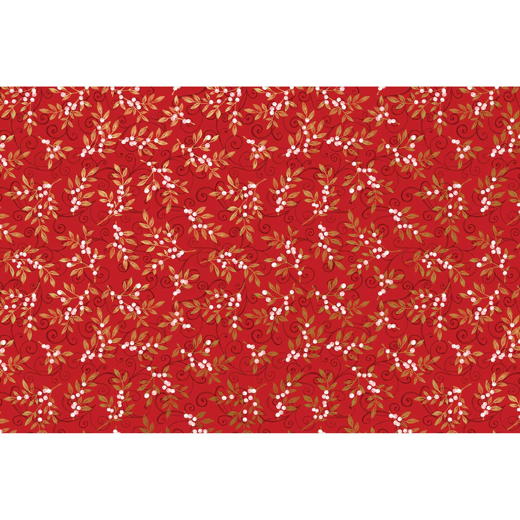 BXPT538d Holiday Red Floral Gift Tissue Paper Full Sheet