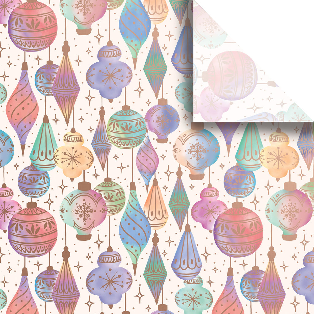 BXPT539a Watercolor Ornaments Christmas Gift Tissue Paper Swatch