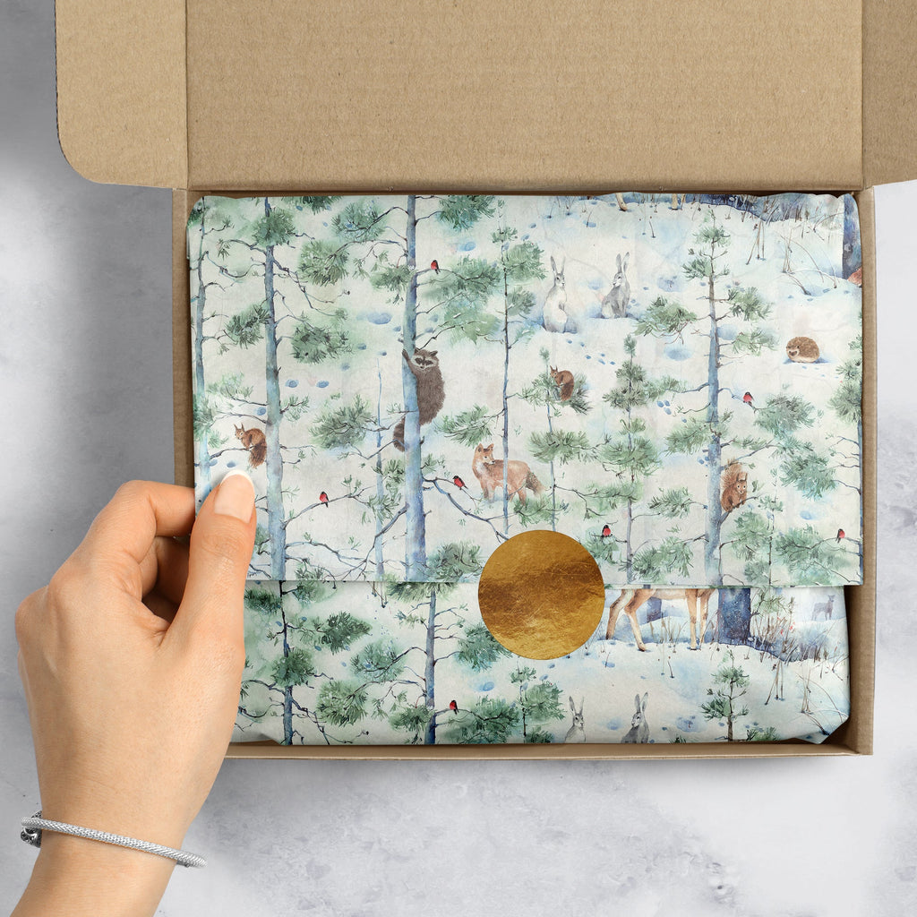 Winter Woodland Christmas Gift Tissue Paper Packaging
