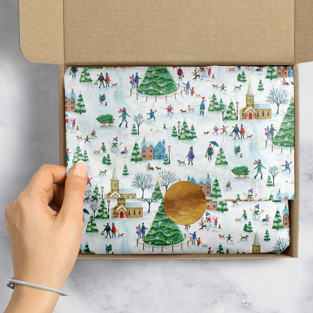BXPT607e Christmas Village Gift Tissue Paper Packaging