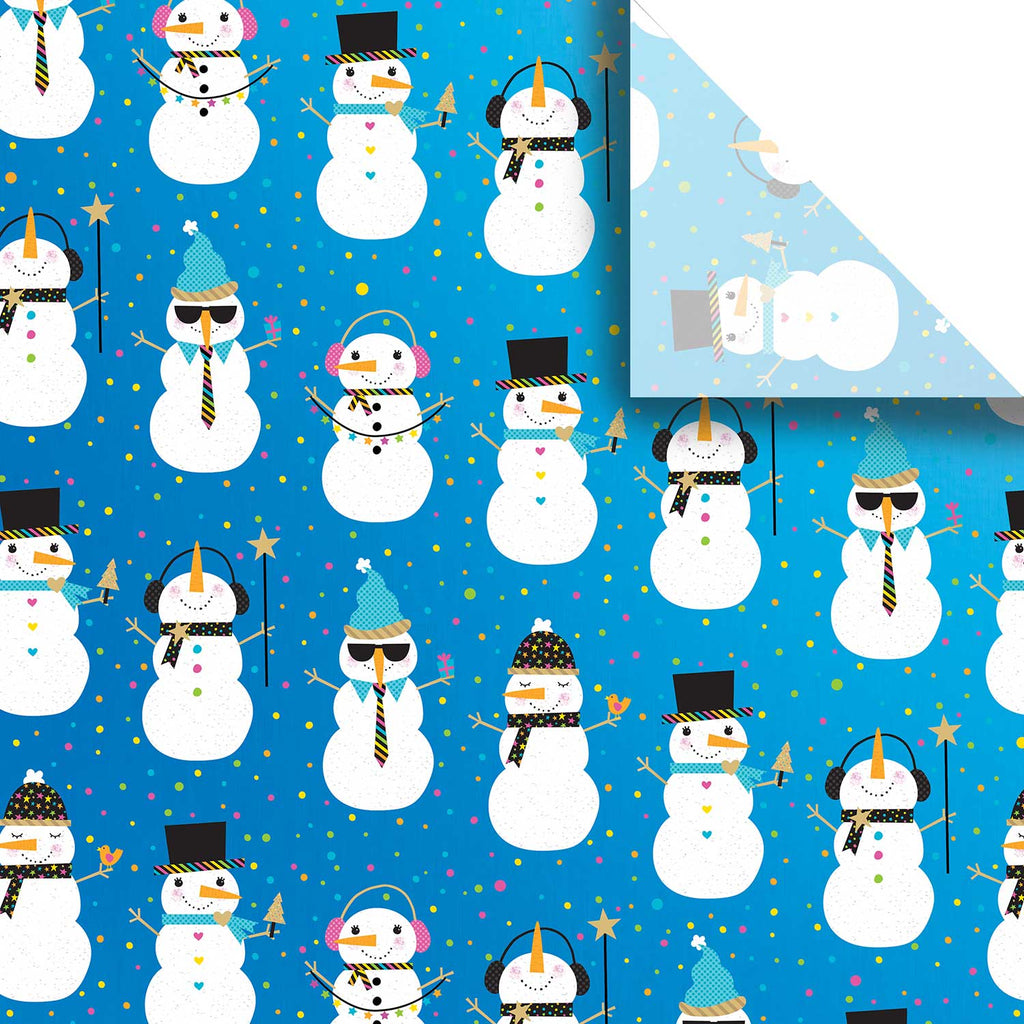 BXPT608a Christmas Snowman Gift Tissue Paper Swatch