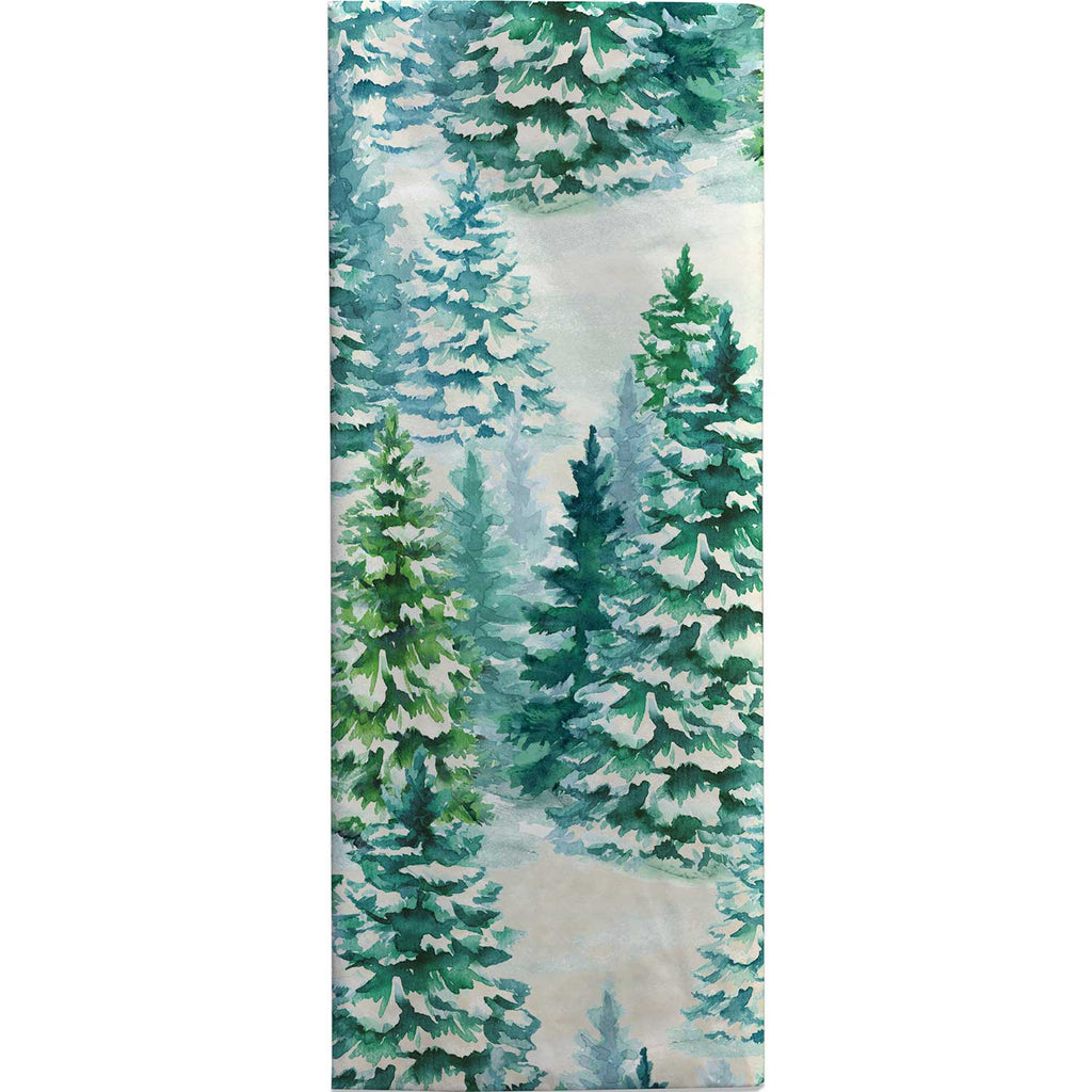 BXPT624c Green Snowy Trees Christmas Gift Tissue Paper Folded Pack